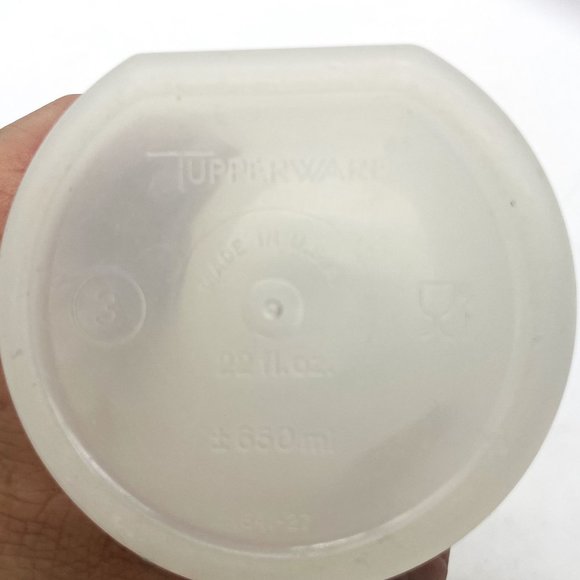 Vtg Tupperware Clear Food Storage Canister Blue Lid Cylindrical Modular Mate - Picture 4 of 7